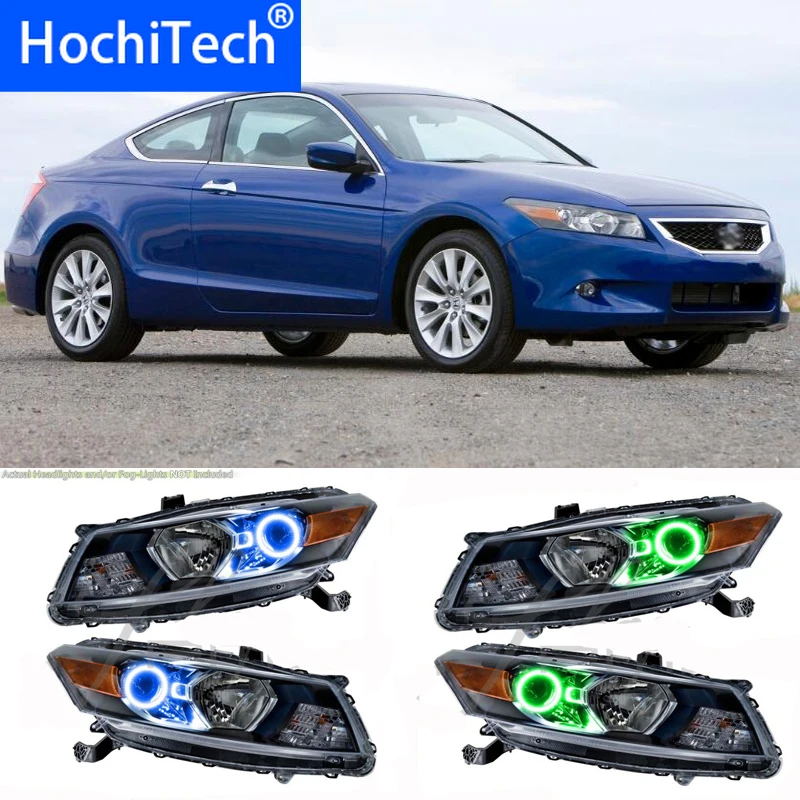 

for Honda Accord Coupe 2008 2009 2010 LED perimeter headlight rings halo Multi-color RGB angel demon eyes