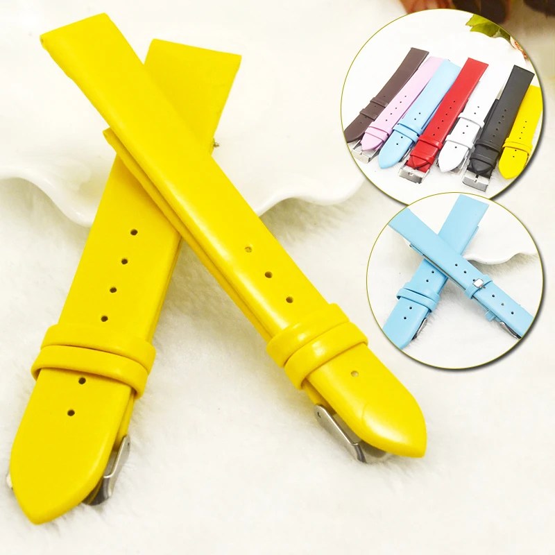 Новый летний цветной кожаный ремешок для часов женщин Модный мягкий