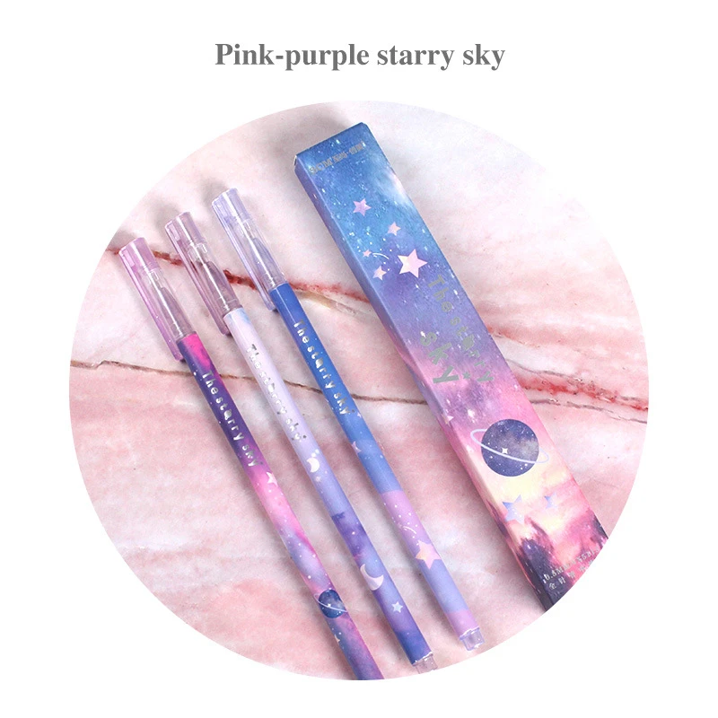 12 шт./компл. гелевая ручка ручки черные кавайные гелевые с изображением звездного