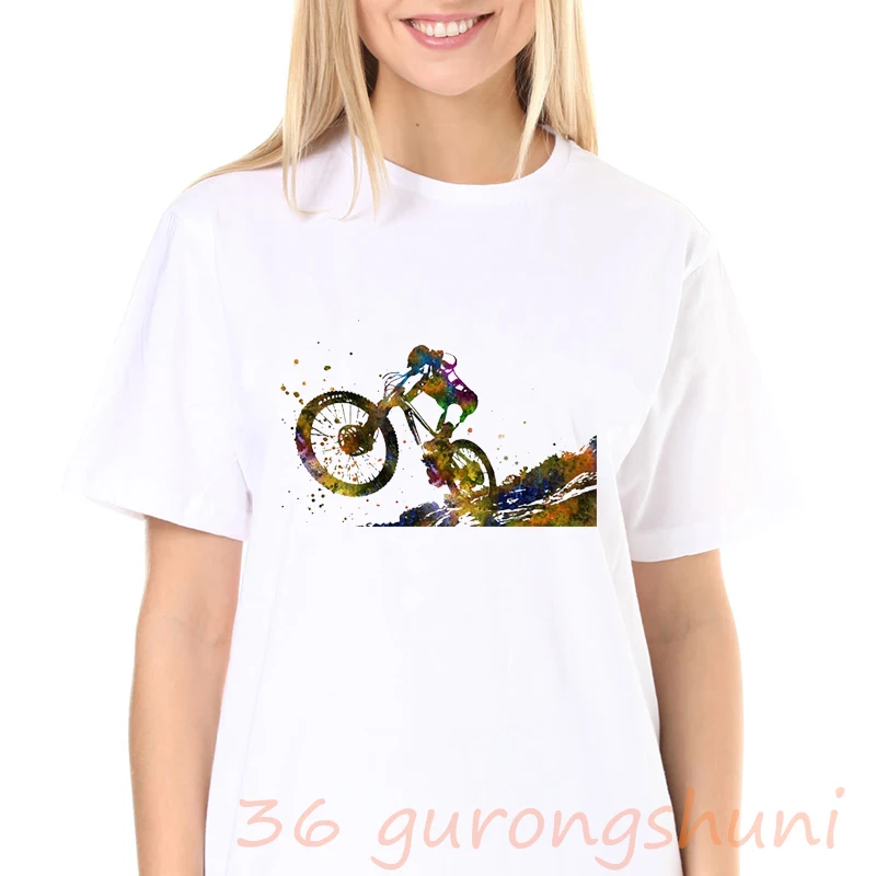 Женская одежда 2020 футболка для волейбола акварелью с графическим принтом