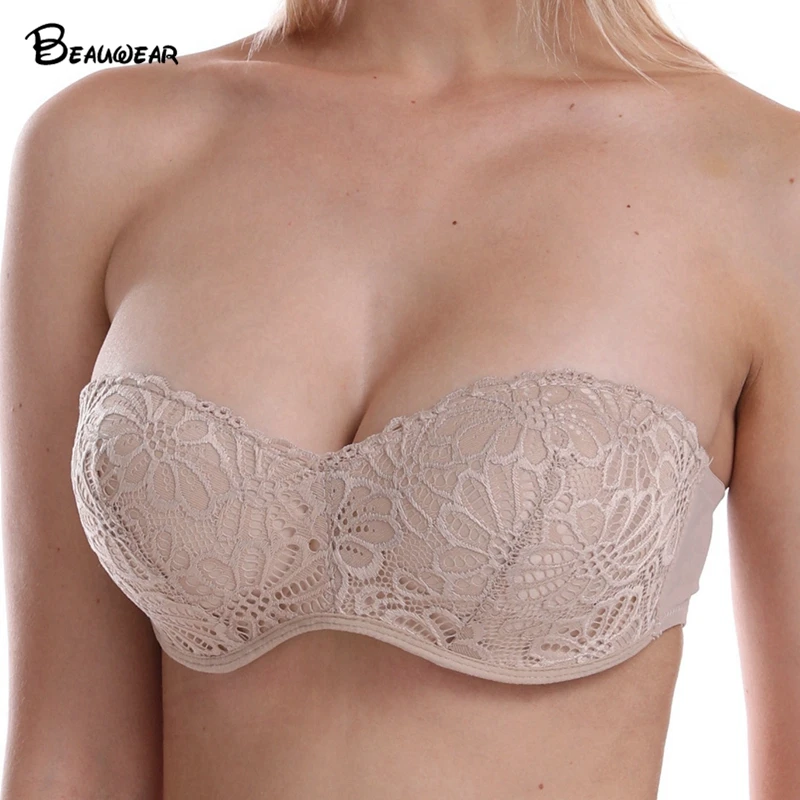 Женский бюстгальтер на косточках Beauwear поддерживающий силиконовый без бретелек с