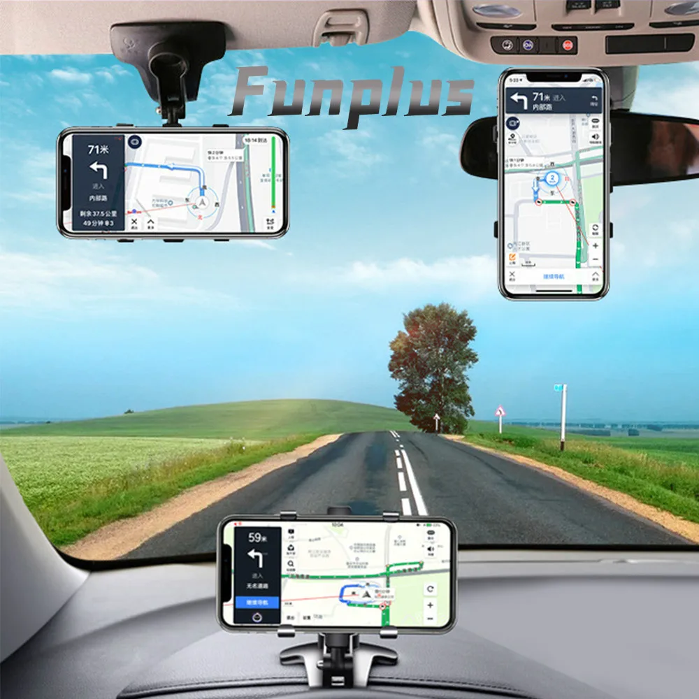 

Автомобильный держатель телефона Funplus, с креплением на зеркало заднего вида, 360 градусов, мобильный телефон градусов