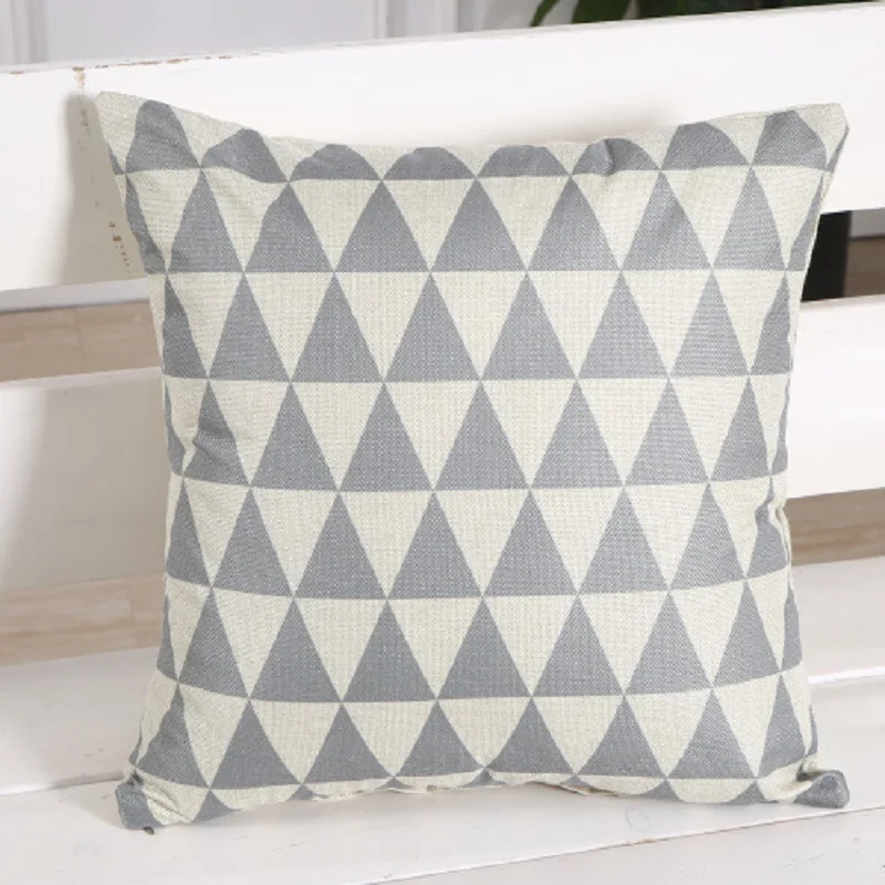 

Silver Blue Geometry Cushion Cover 45x45 Polyester Pillowcase Decorative Sofa Cushions Pillowcover Home Decor Pillow Cases