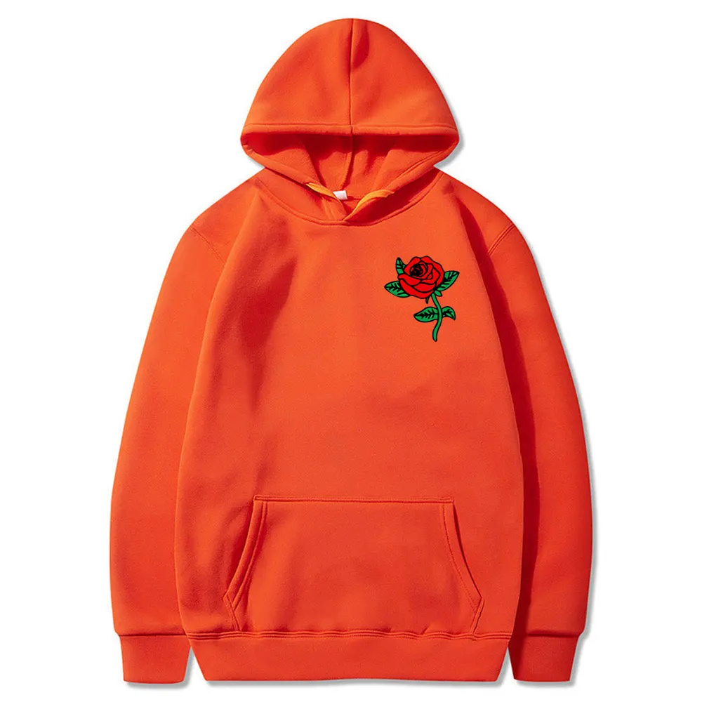 Худи в стиле Харадзюку для мужчин и женщин худи с принтом ядовитых роз уличная
