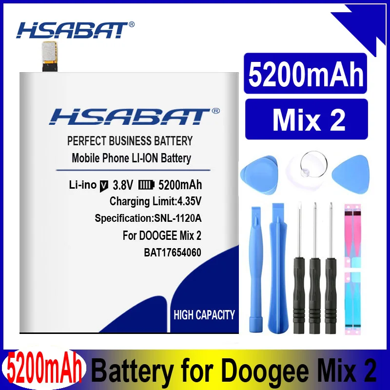 Аккумулятор HSABAT BAT17654060 5200 мАч для аккумуляторов Doogee Mix 2|Аккумуляторы мобильных