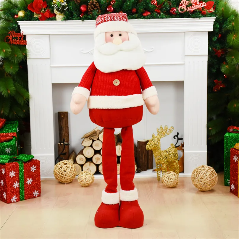 santa claus Большой размер 100 см выдвижной Санта-Клаус Снеговик Лось куклы Рождественская елка украшение Arbol De Navidad Enfeites De Natal Рождество - Цвет: santa claus