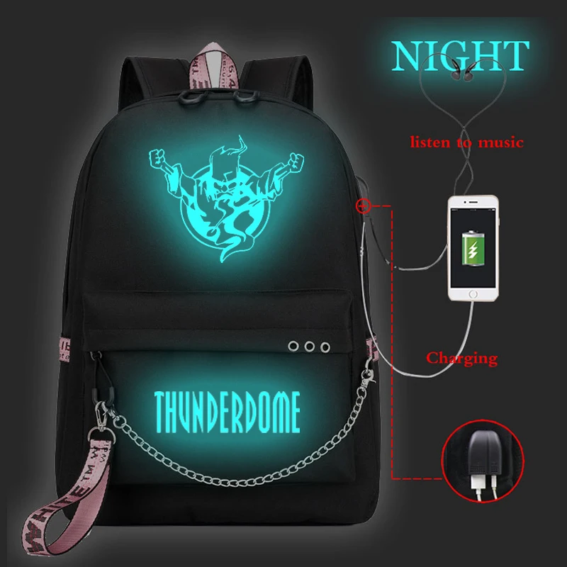 

Thunderdome Backpack USB Design Backpack Children School Bags for Teenagers Boys Girls Waterproof Satchel Kids Book Bag Mochila