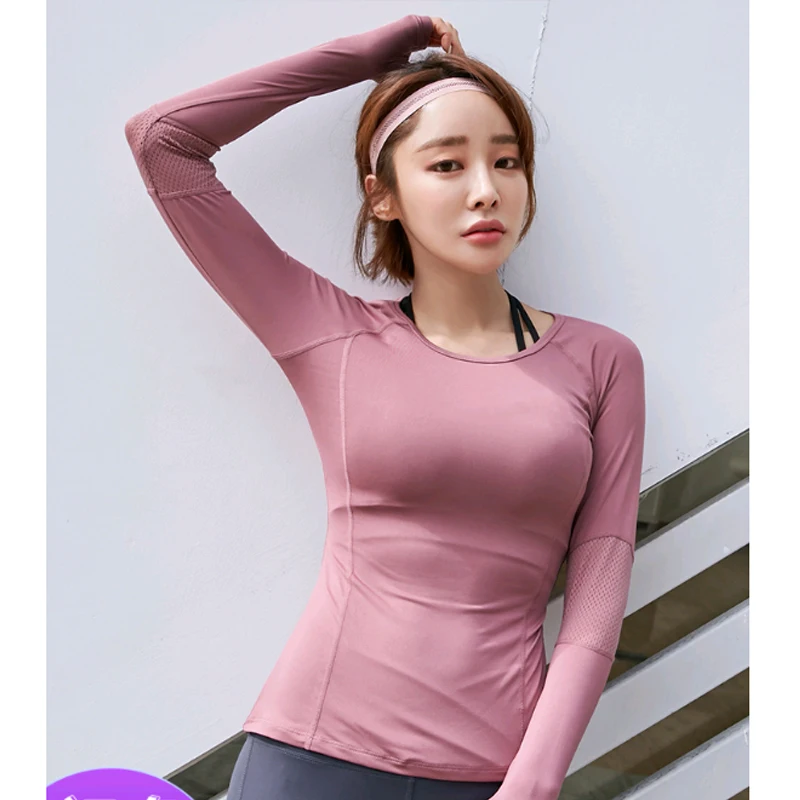 Спортивная любящая женская рубашка Йога футболка с длинным рукавом дышащая для