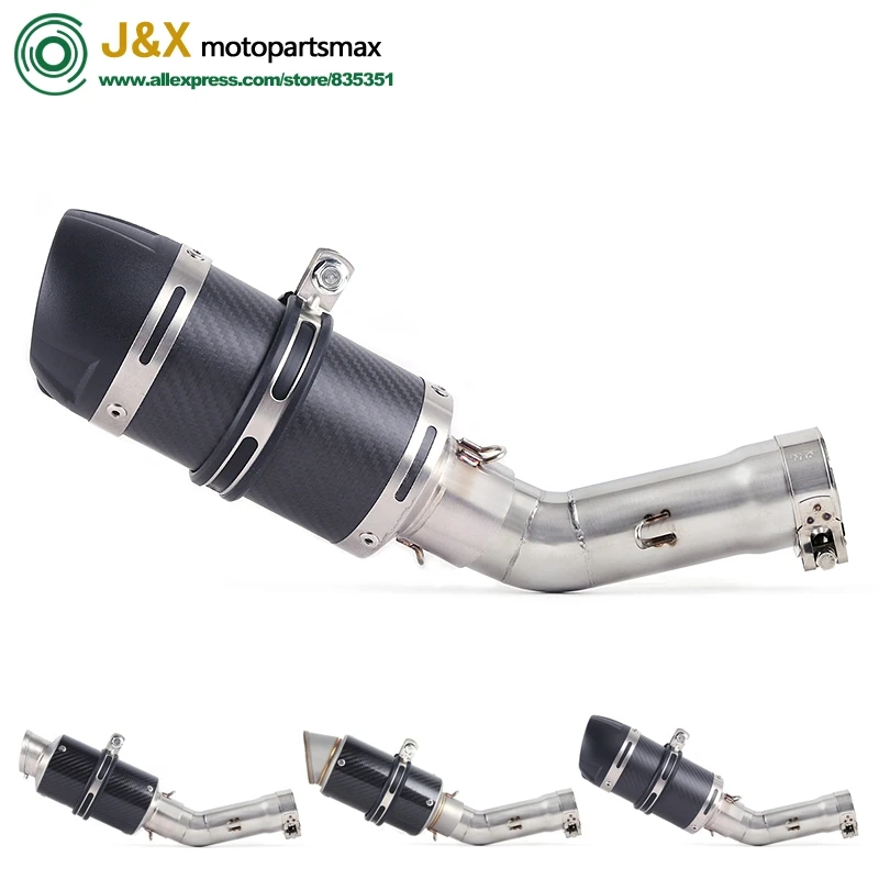 

Motorcycle Full Exhaust System Muffler contact Middle Link Pipe Slip On For Yamaha FZ8N FZ8 FZ800 2010 2011 2012 2013 2015