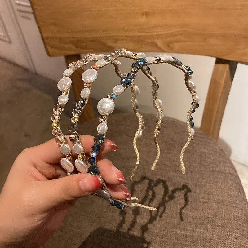 Роскошная блестящая повязка для волос в стиле барокко с полностью хрустальными