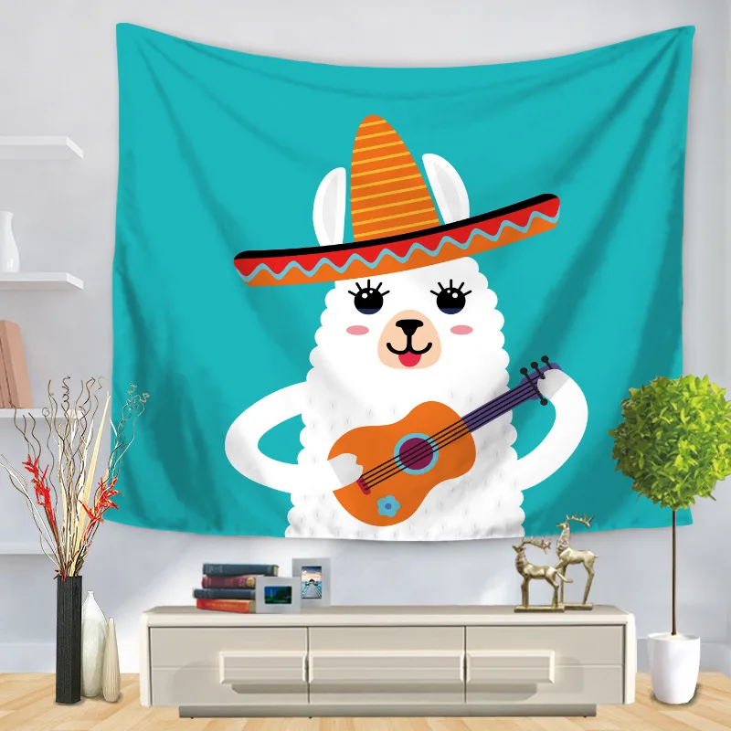 Animal alpaca Printed Wall tapestry Background cloth wall carpet hanging Home Decor Beach mat 75*90cm GT-0017 | Дом и сад