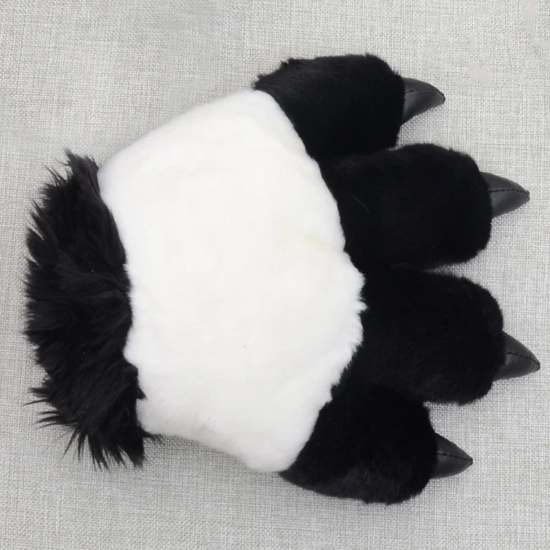

Cute Simulation Panda Paw Plush Gloves Fluffy Animal Stuffed Toy Cosplay Mittens N7MF