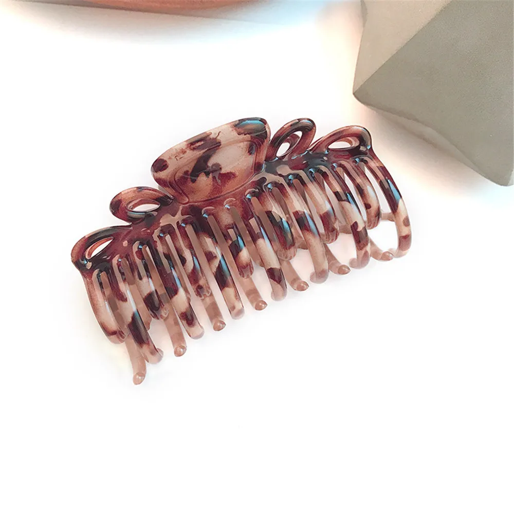 Заколка для волос пластиковая женская большой зажим-краб 8 5 см бижутерия