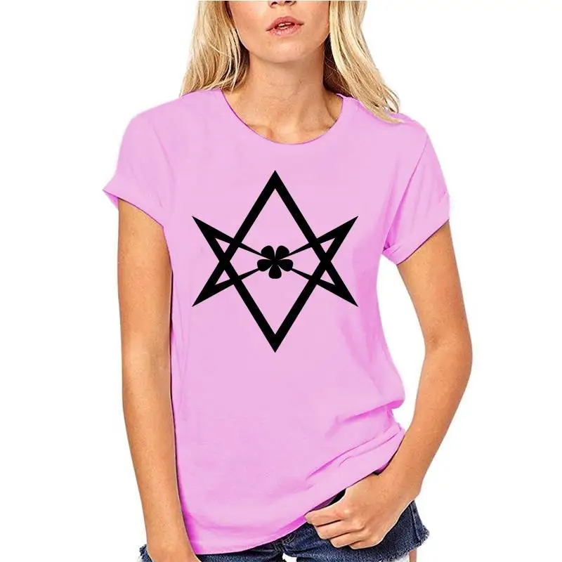 

Black Men Women Cartoon Short O-neck Aleister Crowley Hexagram Thelema Occult Magick New Age Spiritual T Shirt T Shirt Cartoon