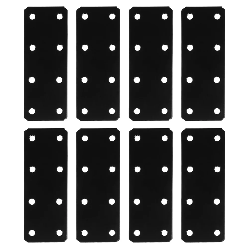 

8pcs Iron Mending Plate Heavy Duty Flat Bracket Straight Brace with 8 Holes Repair Fixing Corner Protector Furniture Fittings