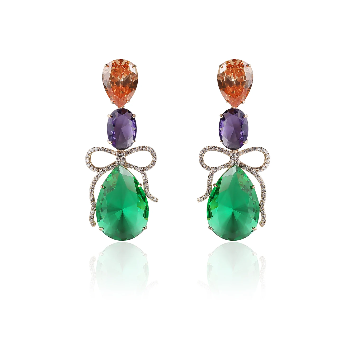 

5A Grade Drop Cubic Zircon Earrings for Wedding, Love Crystals Bride Earring for Women Girl Gift Party Jewelry CE10943