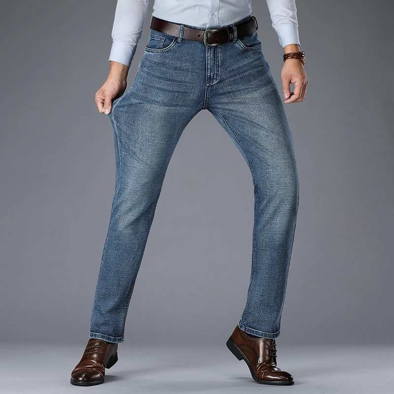 Джинсы SULEE мужские в стиле ретро Брендовые брюки Slim Fit эластичные штаны