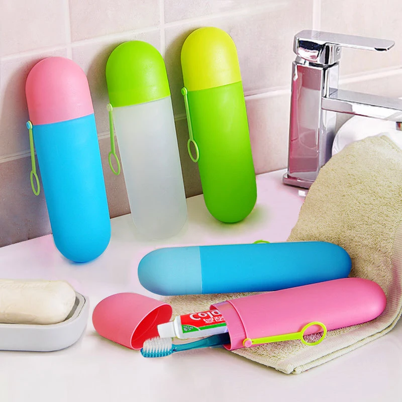 

Portable Toothpaste Holder Cup Travel Toothbrush Box Cartridge Protector Sleeve Box Bathroom Products Wash Container storage