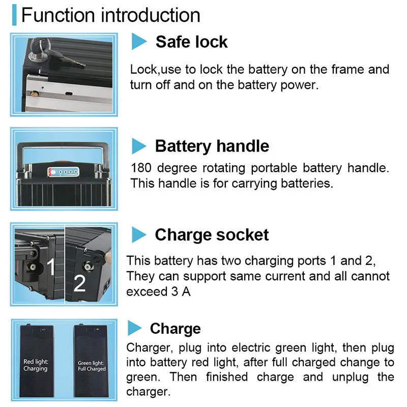 Аккумулятор для электровелосипеда задний 48 В 24 а/ч 20 А/ч 52 36 21700 с литиевой ячейкой