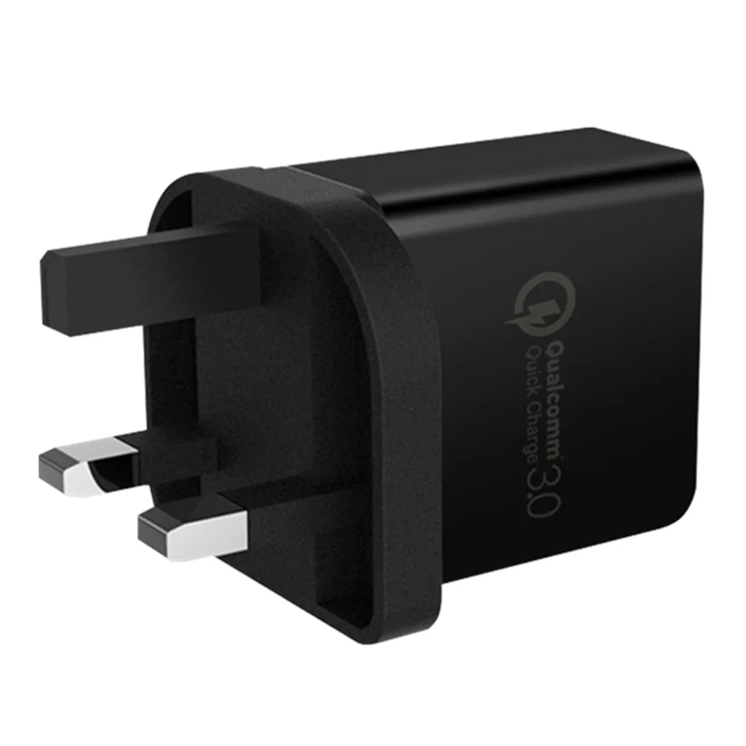 Штепсельная Вилка стандарта Великобритании конвертер для быстрой зарядки QC3.0