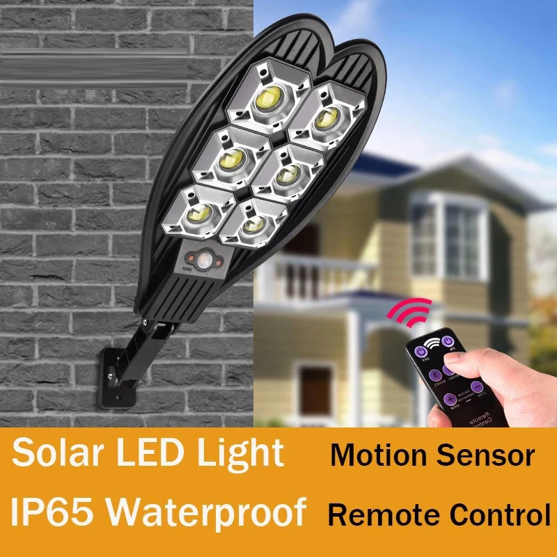 

KHTO Solar LED Street Light Waterproof Remote Control Solar Led Outdoor Light Motion Sensor Lamp Outdoor Garden Security Lights