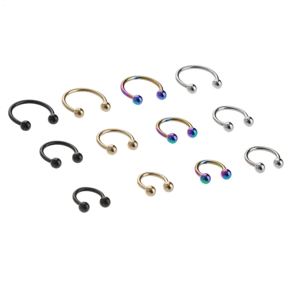 1 шт. U образный фальшивый нос кольцо кольца для пирсинга перегородки носа