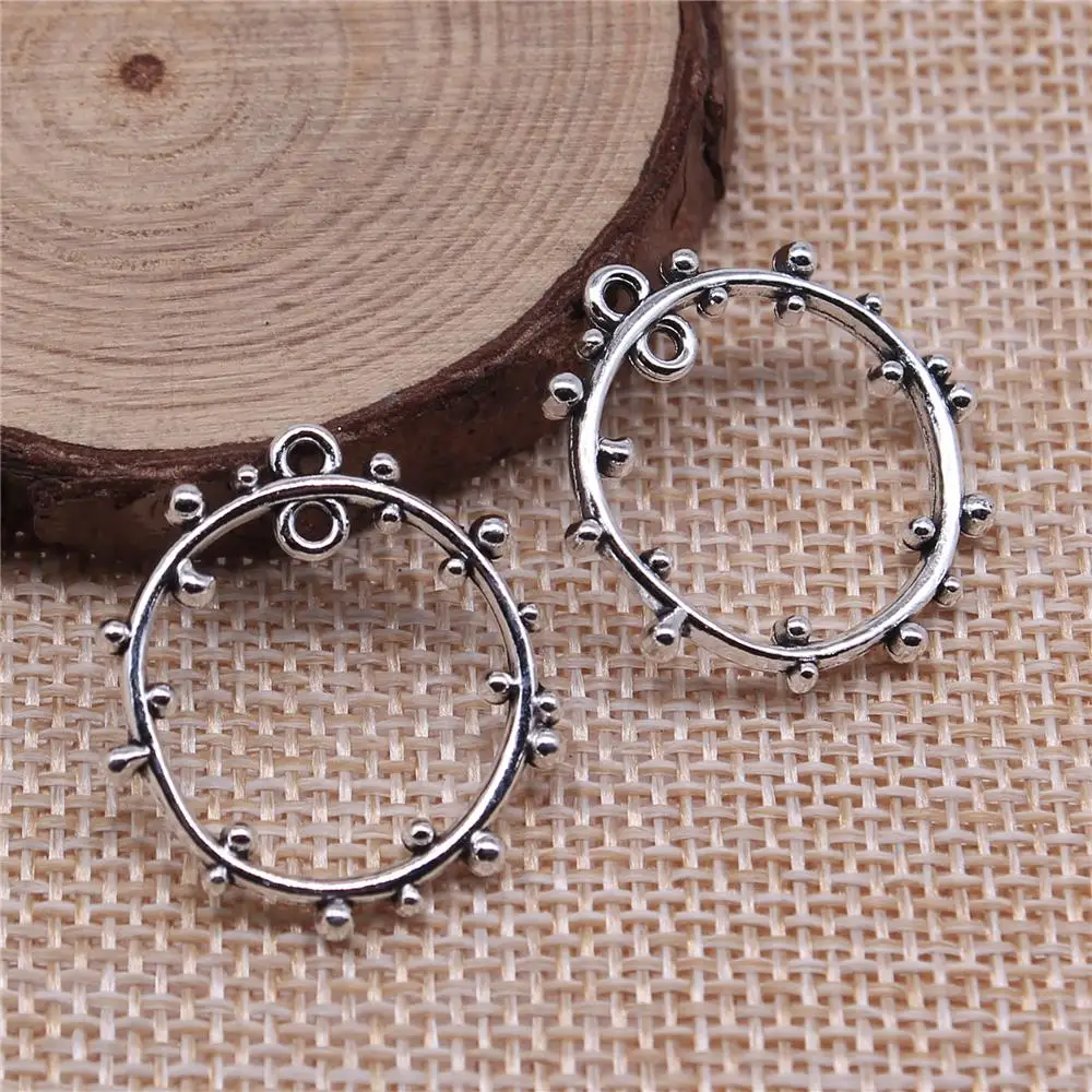 

10Pcs 26x24mm Antique Silver Color Earring Connector For DIY Bracelet Necklace Jewelry Making