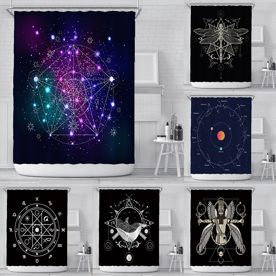 

bathroom shower curtain 3D mysterious constellation tarot brand printing waterproof curtain home decoration shower curtain