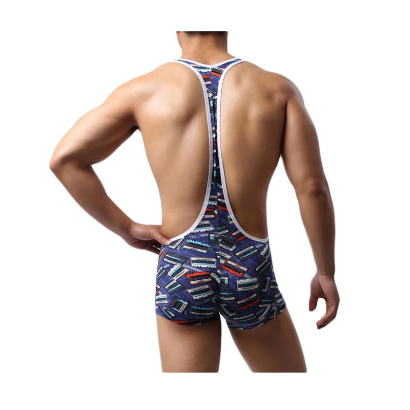 Men's Undershirts Bodysuits Leotard Wrestling Singlet Mankini One-Piece Jumpsuits Boxer Shorts Bugle Pouch Underwear Sleepwear