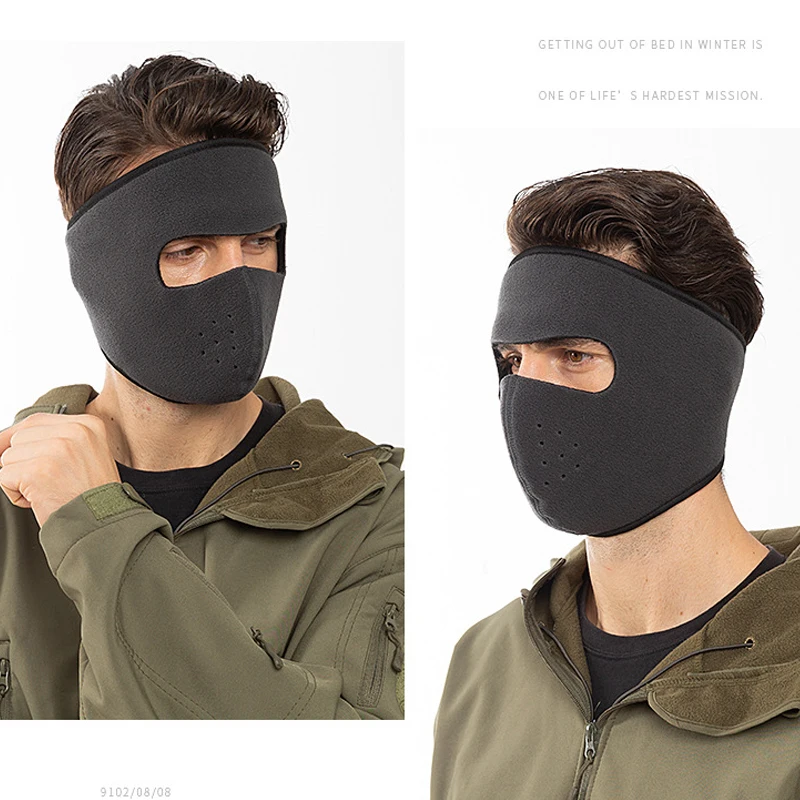 

Маска на все лицо, ветрозащитная противопыльная Лыжная Балаклава, шапки, зимние теплые флисовые маски, Велоспорт, Женский Мужской шлем, шапк...