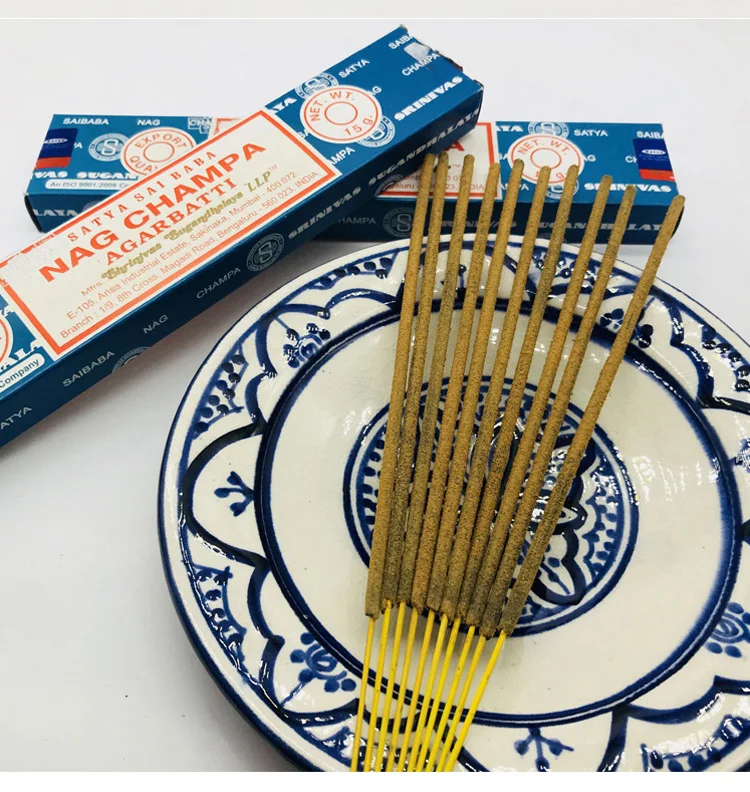 Satya Индийские благовония Nag Champa ладан палочка Саи Баба медитация домашний сандаловое дерево благовония E