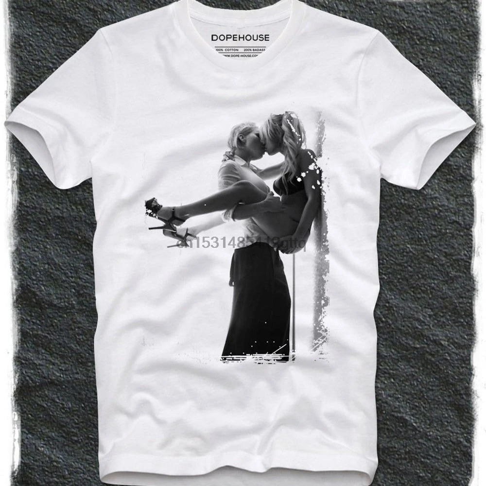 Футболка популярная сексуальная девушка блестящая хипстерская лесбийский