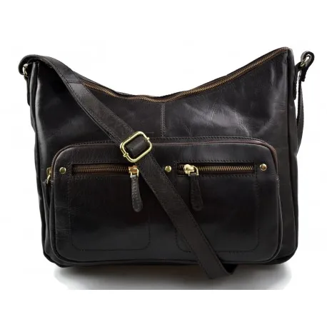 Женская темно-коричневая сумка из кожи Буффало |