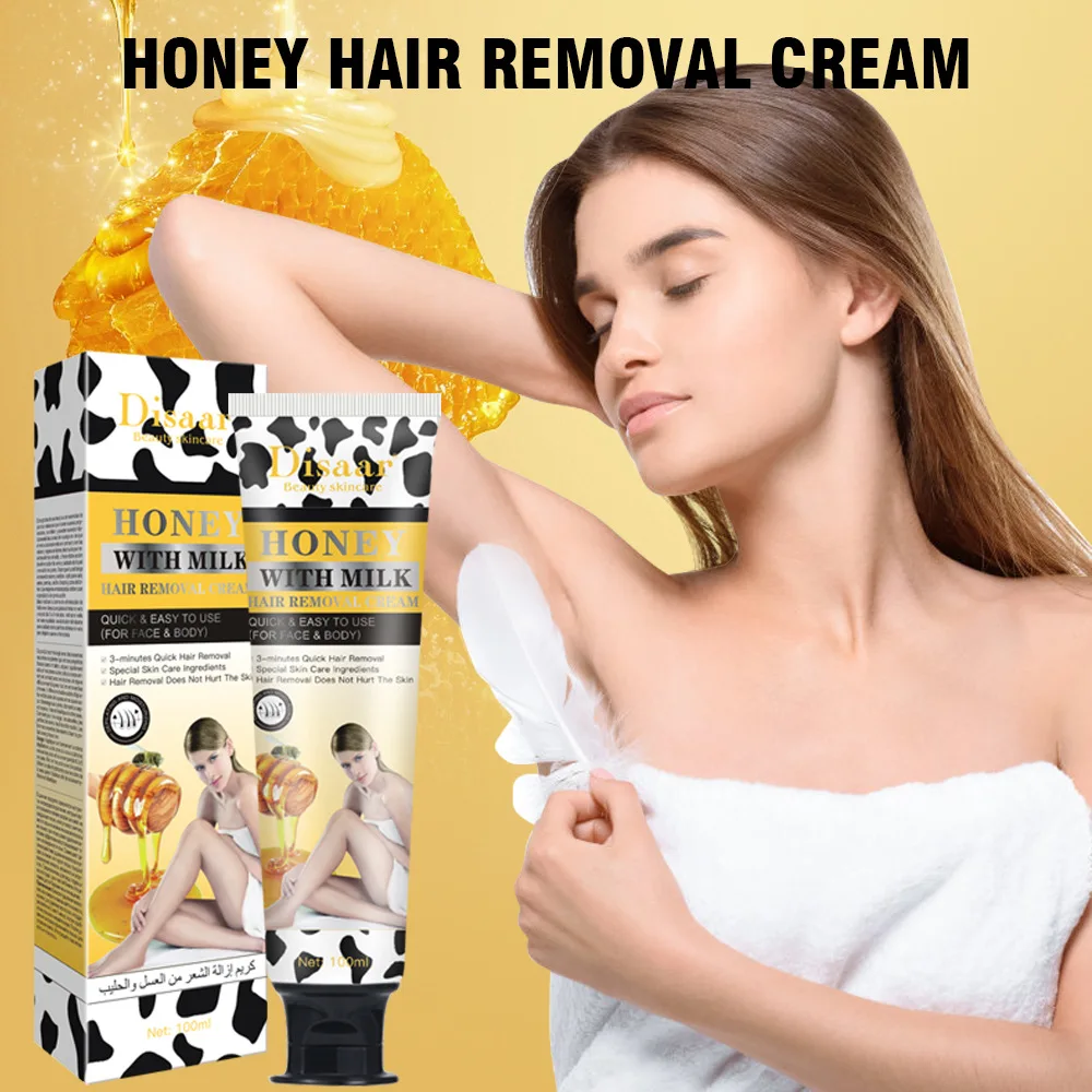 

100ML Disaar Honey Milk Mild Hair Removal Cream Armpit Thigh Arm Men Women Painless Cream Remover Armpit Legs Hair Body Care