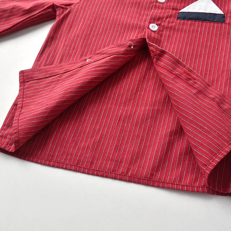 

New Spring AutumnBaby Boys Shirt Cotton Solid Color Long Sleeve Gentleman Boys Shirt With Bowtie Childrens Formal Tops