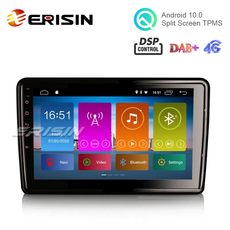 Erisin ES2921U 10 1 &quotAndroid 0 автомобильный DVD 2.5D G + свободно вращающийся экран DAB DSP TPMS GPS СБ
