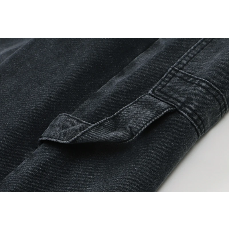 Женские джинсы с высокой талией серые прямые брюки в стиле ретро джинсовые