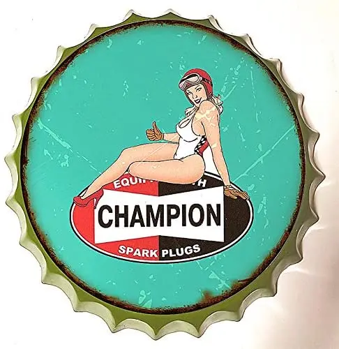 

Tin Sign Bottle Cap Metal Tin Sign Auto Repair Parts Service , Round Metal Signs for Home and Kitchen Bar Cafe Station Garage