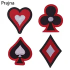 Термоклейкие патчи Prajna с покерными картами, мультяшная аппликация сделай сам, Декоративные вышитые нашивки для одежды, футболки, Лидер продаж