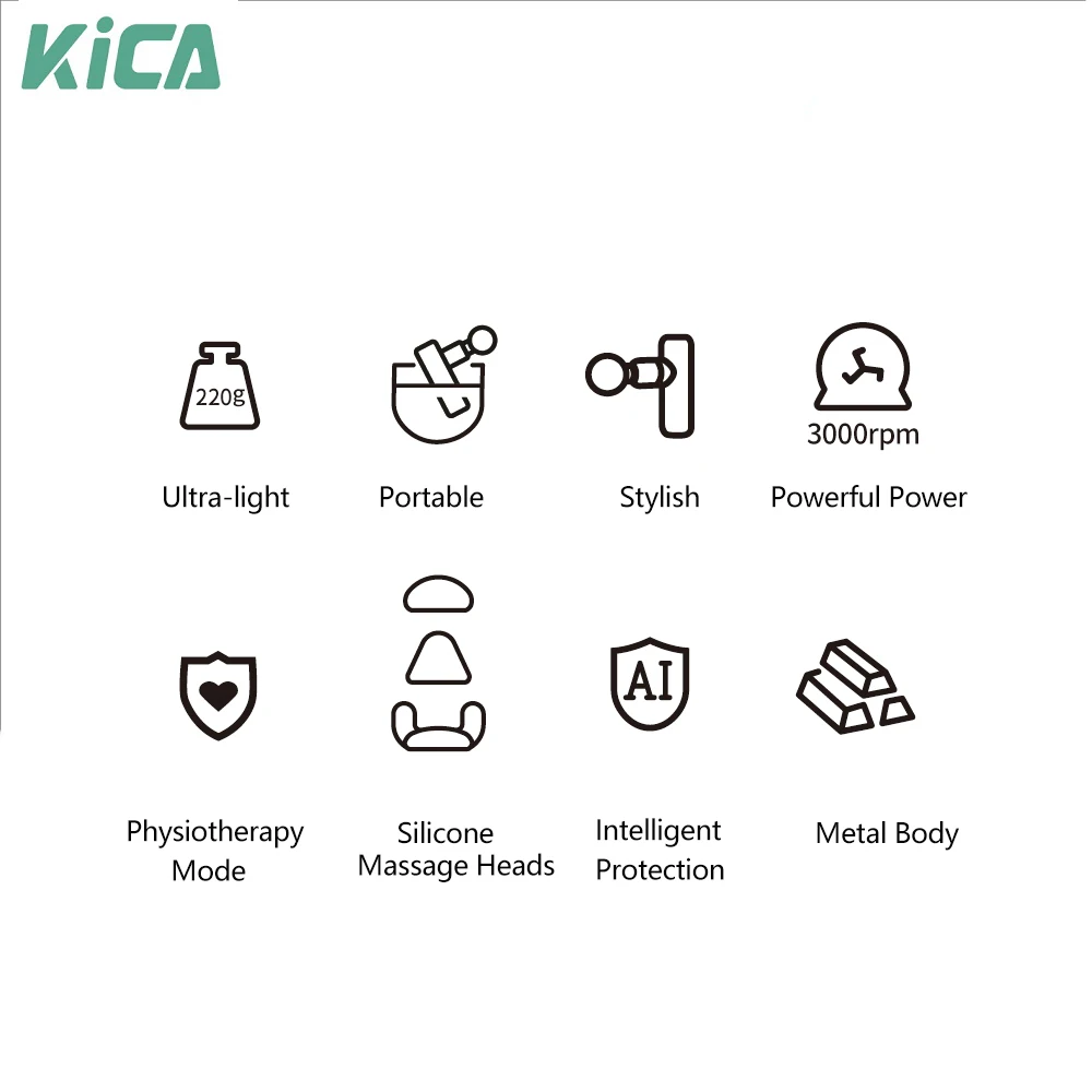 Массажный пистолет KICA Mini 2 Электрический массажер для мышц тела шеи спины тумана