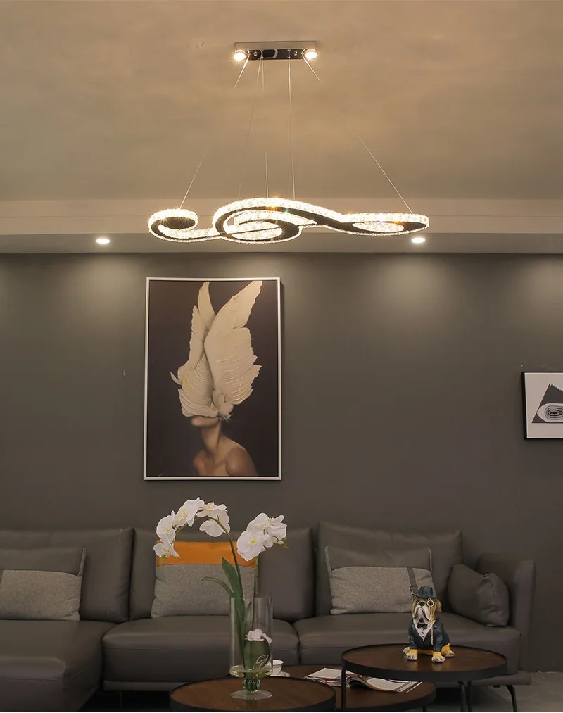

Music Symbol Crystal LED Chandelier Living room dining room bedroom study lamp Commercial establishments chandeliers