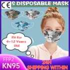 Маска Kn95 Камуфляж для лица, маска FFP2 Одноразовые респираторы, 4-слойная, с фильтром