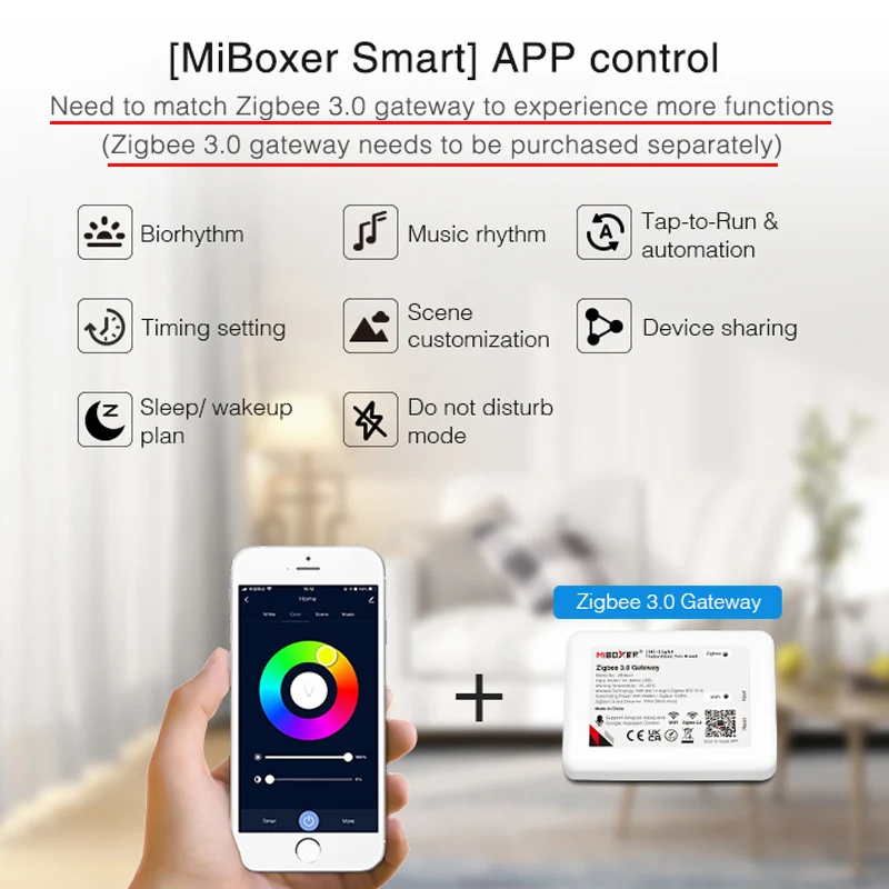 Светодиодный точечный светильник 4 Вт GU10 RGB + CCT Zigbee 3 0 умная Светодиодная лампа с