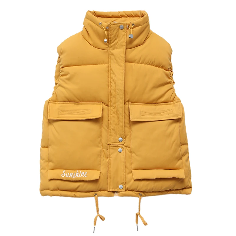 

Новинка, осенне-зимний жилет с воротником-стойкой, короткая куртка, женский жилет, женский жилет, тёплый жилет, женское винтажное пальто, жен...