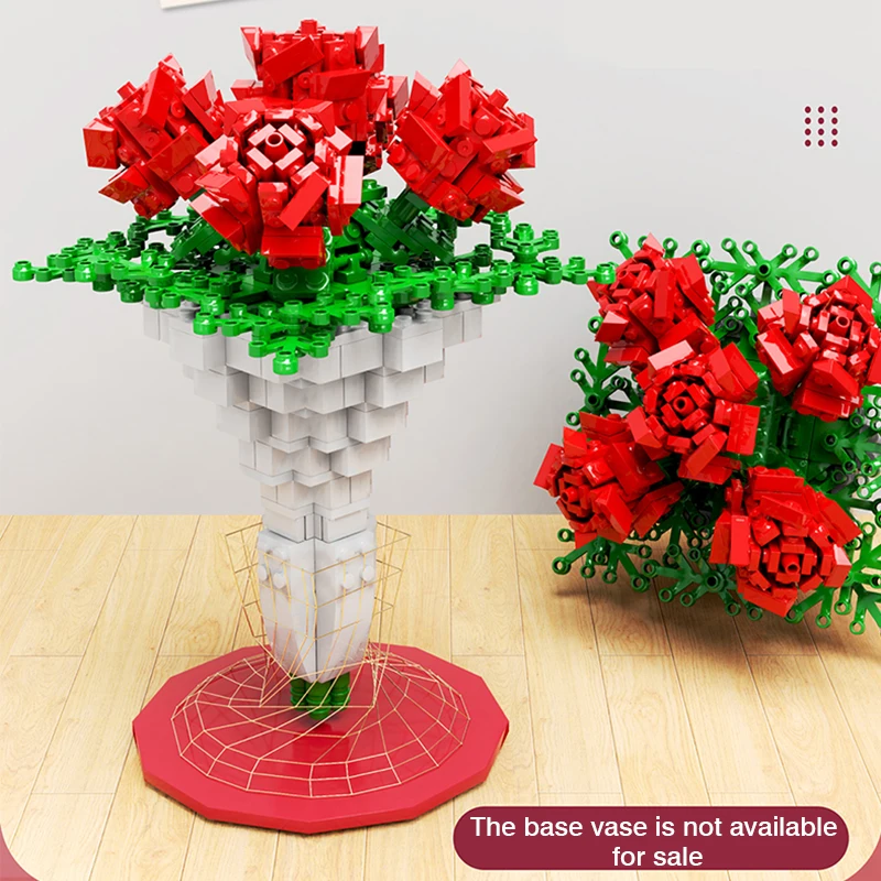 

High-tech Creator Romantic Flower Rose Bouquet Building Blocks Assembly Toys Birthday Valentine's Day Gift For Girlfriend