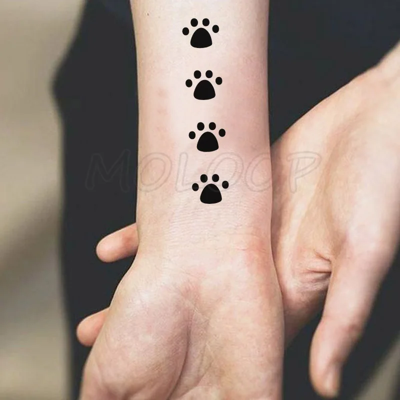 Водостойкие временные татуировки наклейки милый медведь лапы отпечатки