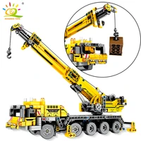 huiqibao 665pcs engineering lifting crane technical building blocks truck car city construction brick toys for children