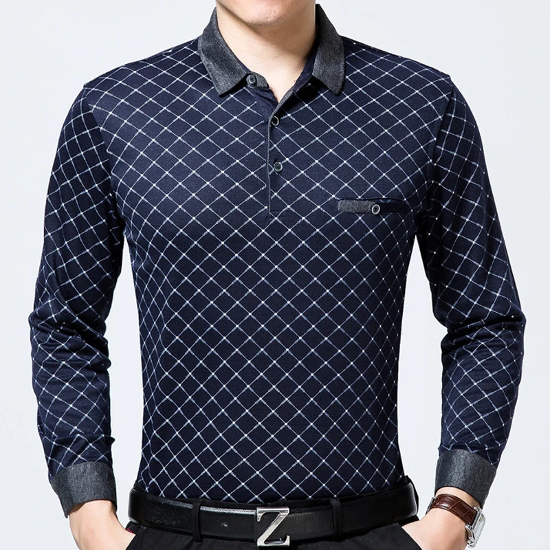 

2021 Brand Long Sleeve Fitness Polo Shirt Men Camisa Masculino Casual Argyle Polos Shirts Mens Poloshirt Clothing Jersey