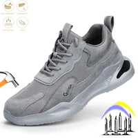 lightweight men safety shoes steel toe cap indestructible work outdoor boot puncture proof breathable light advisable sneakers