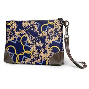 NOISYDESIGNS Female Fashion Wallet Retro Blue Clutch Bag Euporean Pattern Luxury Printed Wallet Money Bag Carteira Feminina